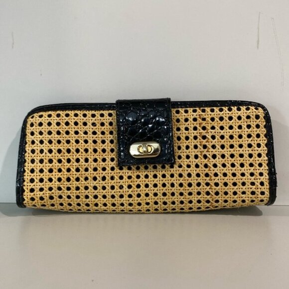 Beige woven rattan clutch bag - Picture 5 of 10